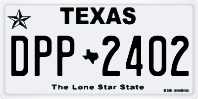 TX license plate DPP2402