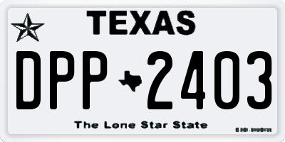 TX license plate DPP2403