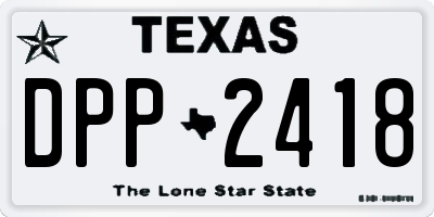 TX license plate DPP2418