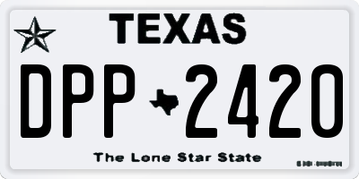 TX license plate DPP2420