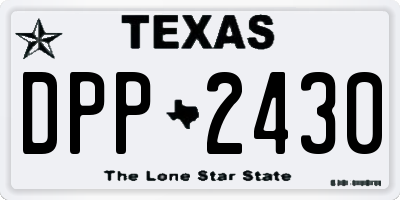 TX license plate DPP2430