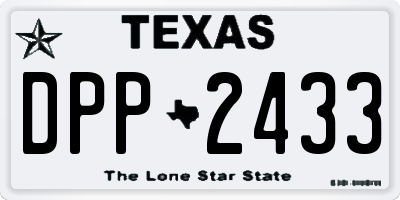 TX license plate DPP2433