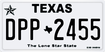 TX license plate DPP2455