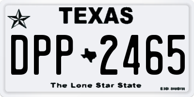 TX license plate DPP2465