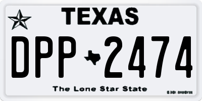 TX license plate DPP2474