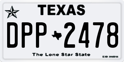 TX license plate DPP2478