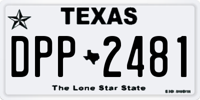 TX license plate DPP2481