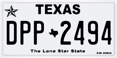 TX license plate DPP2494