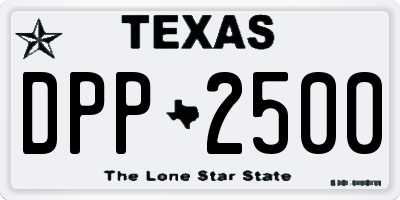 TX license plate DPP2500