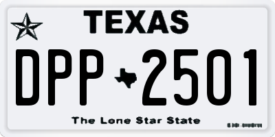 TX license plate DPP2501