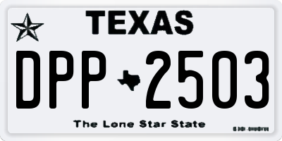 TX license plate DPP2503