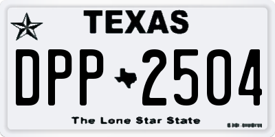 TX license plate DPP2504