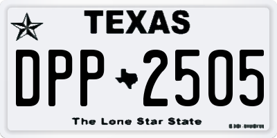 TX license plate DPP2505