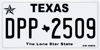 TX license plate DPP2509