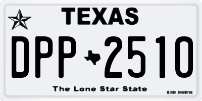 TX license plate DPP2510