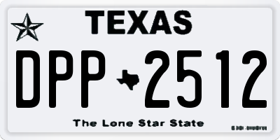 TX license plate DPP2512