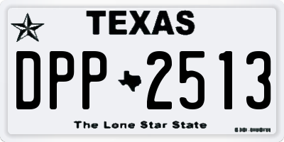 TX license plate DPP2513