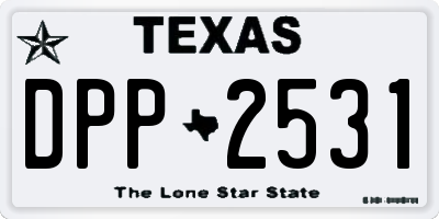 TX license plate DPP2531