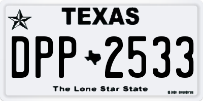 TX license plate DPP2533