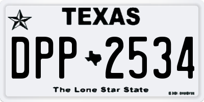 TX license plate DPP2534