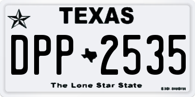 TX license plate DPP2535