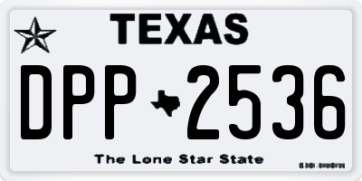 TX license plate DPP2536