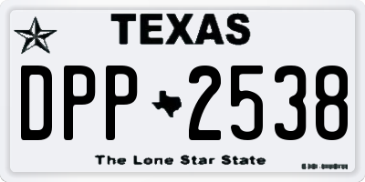 TX license plate DPP2538