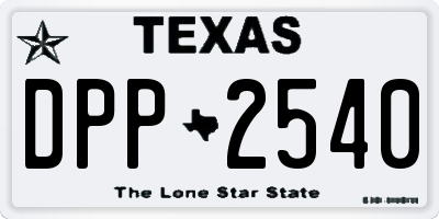 TX license plate DPP2540