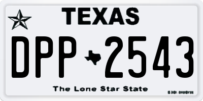 TX license plate DPP2543