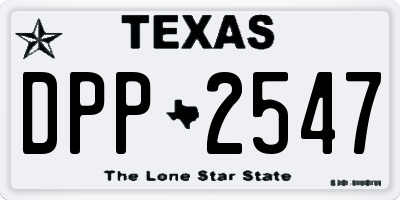 TX license plate DPP2547