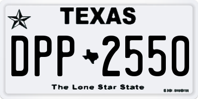 TX license plate DPP2550