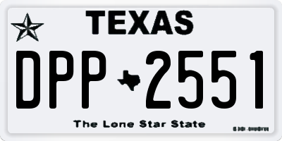 TX license plate DPP2551