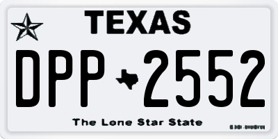 TX license plate DPP2552