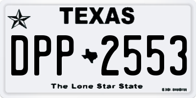 TX license plate DPP2553