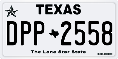 TX license plate DPP2558