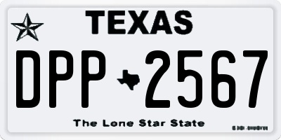 TX license plate DPP2567