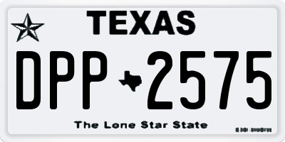 TX license plate DPP2575