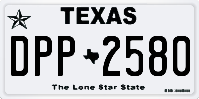 TX license plate DPP2580