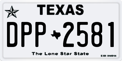 TX license plate DPP2581