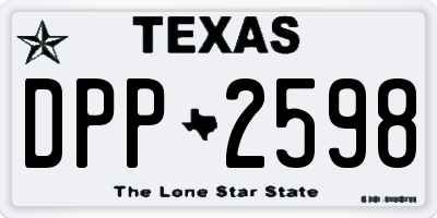 TX license plate DPP2598