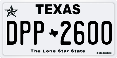 TX license plate DPP2600