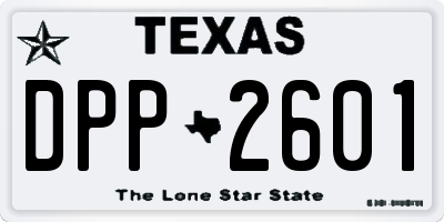 TX license plate DPP2601