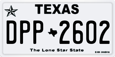 TX license plate DPP2602