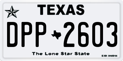 TX license plate DPP2603