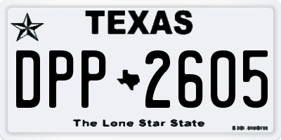 TX license plate DPP2605