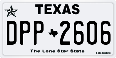 TX license plate DPP2606