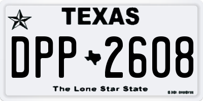 TX license plate DPP2608