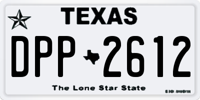 TX license plate DPP2612