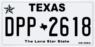 TX license plate DPP2618