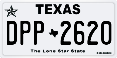 TX license plate DPP2620